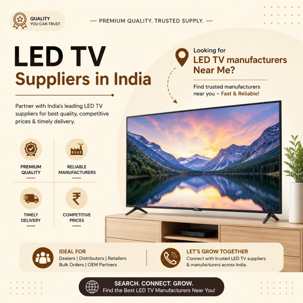 LED TV Suppliers in India & Manufacturers Near Me for Quality Smart TVs