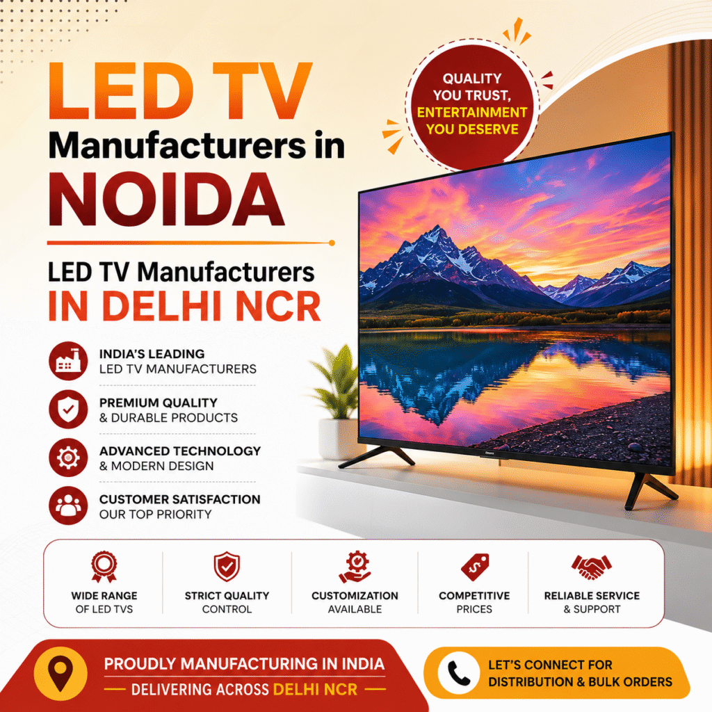 Top LED TV Manufacturers in Noida & Delhi NCR for Next-Generation Smart TVs