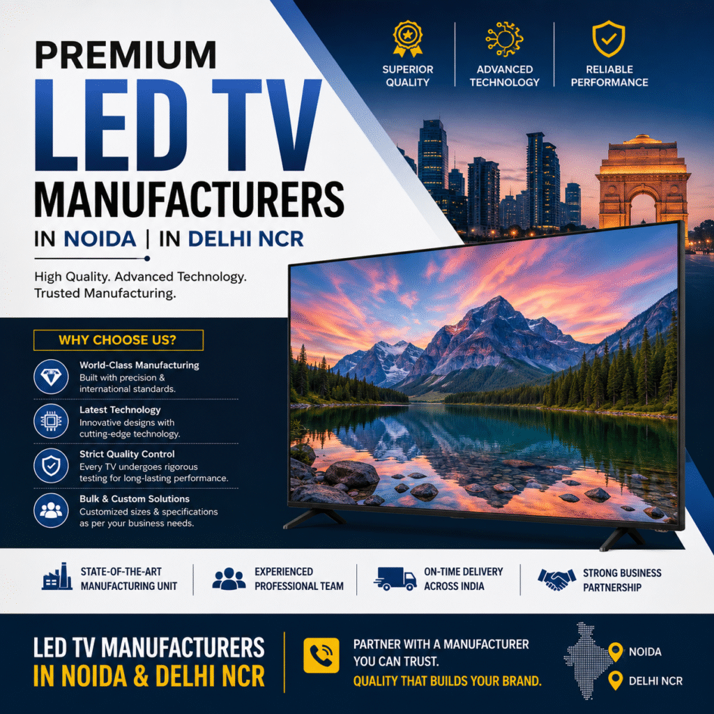 LED TV Manufacturers in Noida & Delhi NCR: Smart TV Solutions for Growing Businesses